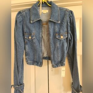 Maeve Anthropologie Denim Tie Wrist Jacket